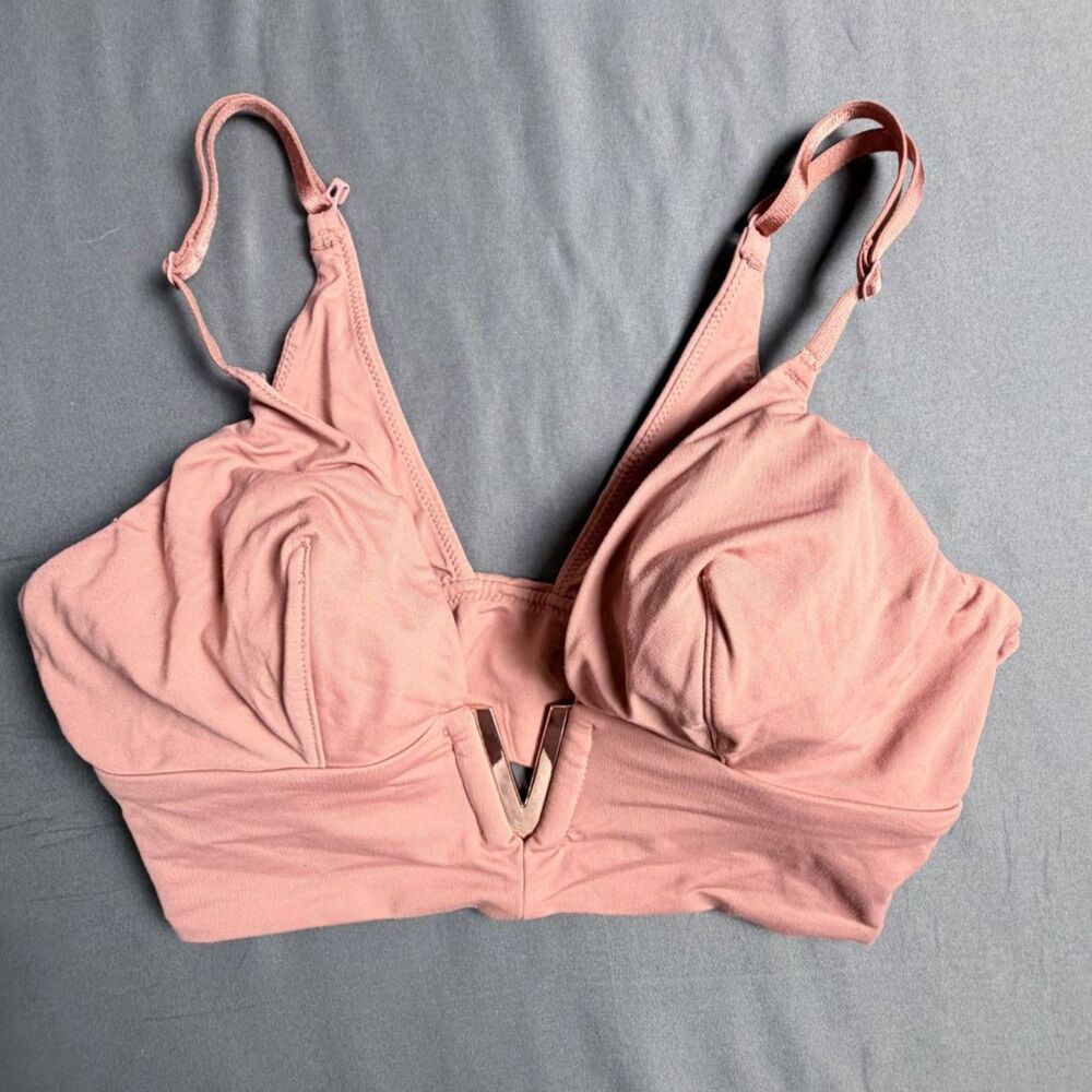 Victorias Secret Bralette Gold V Coral Size Small Summer Vibes Women Sexy Sleek